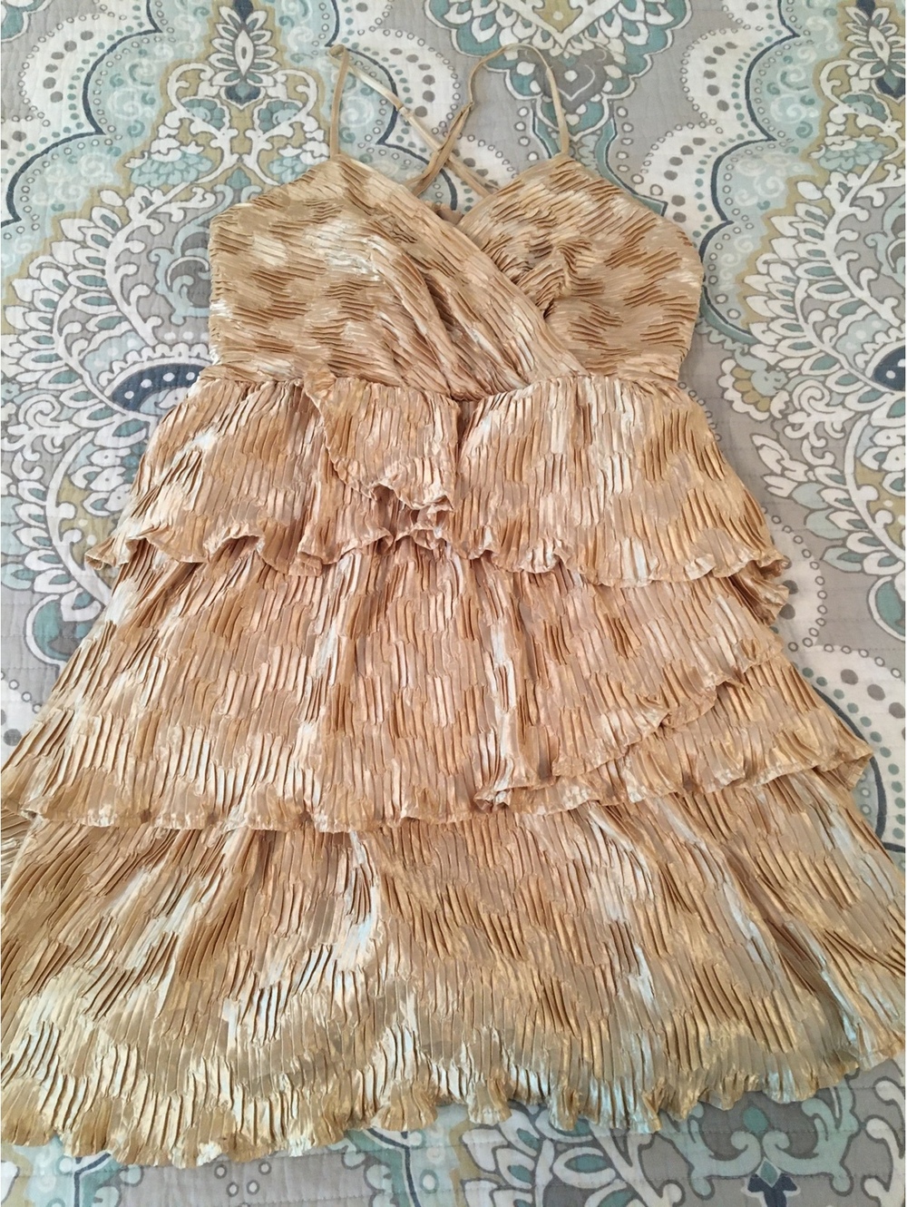 Miss Selfridge Pleated Tiered Ruffle Dress Size US 12 EUR 44 UK 16